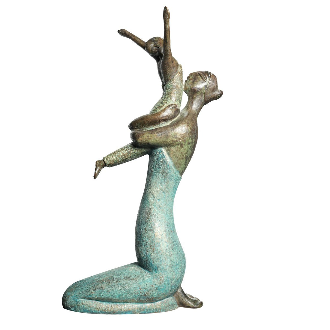 Uplifted Joy Mother & Child - Sculpture in Bronze
