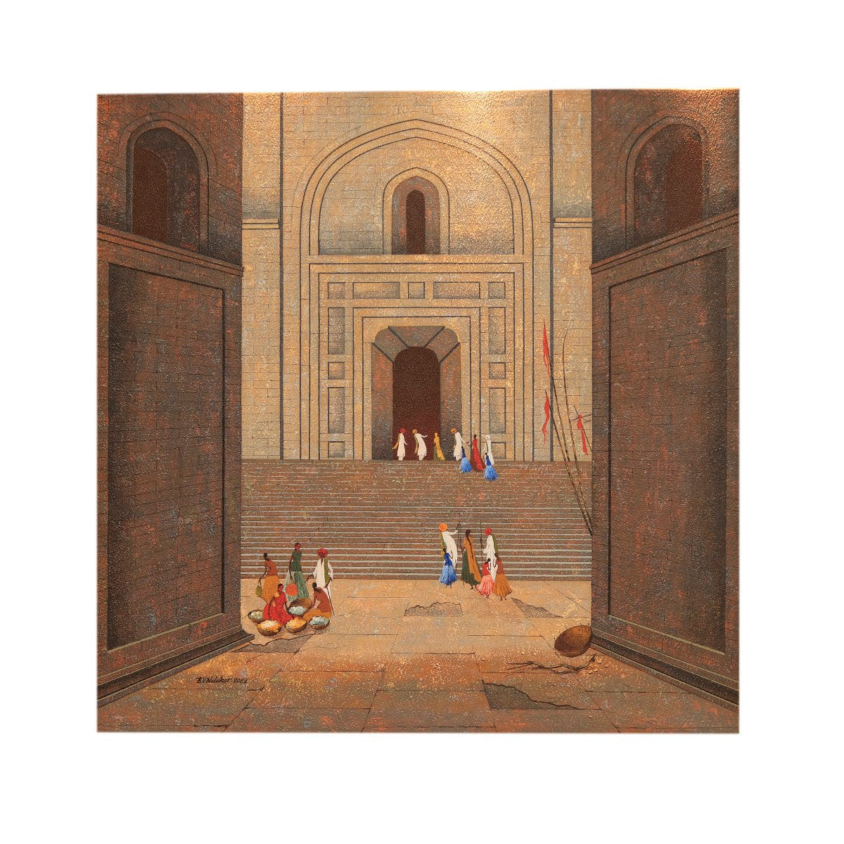 Untitled Painting By B.V. Nalakar - Acrylic on canvas