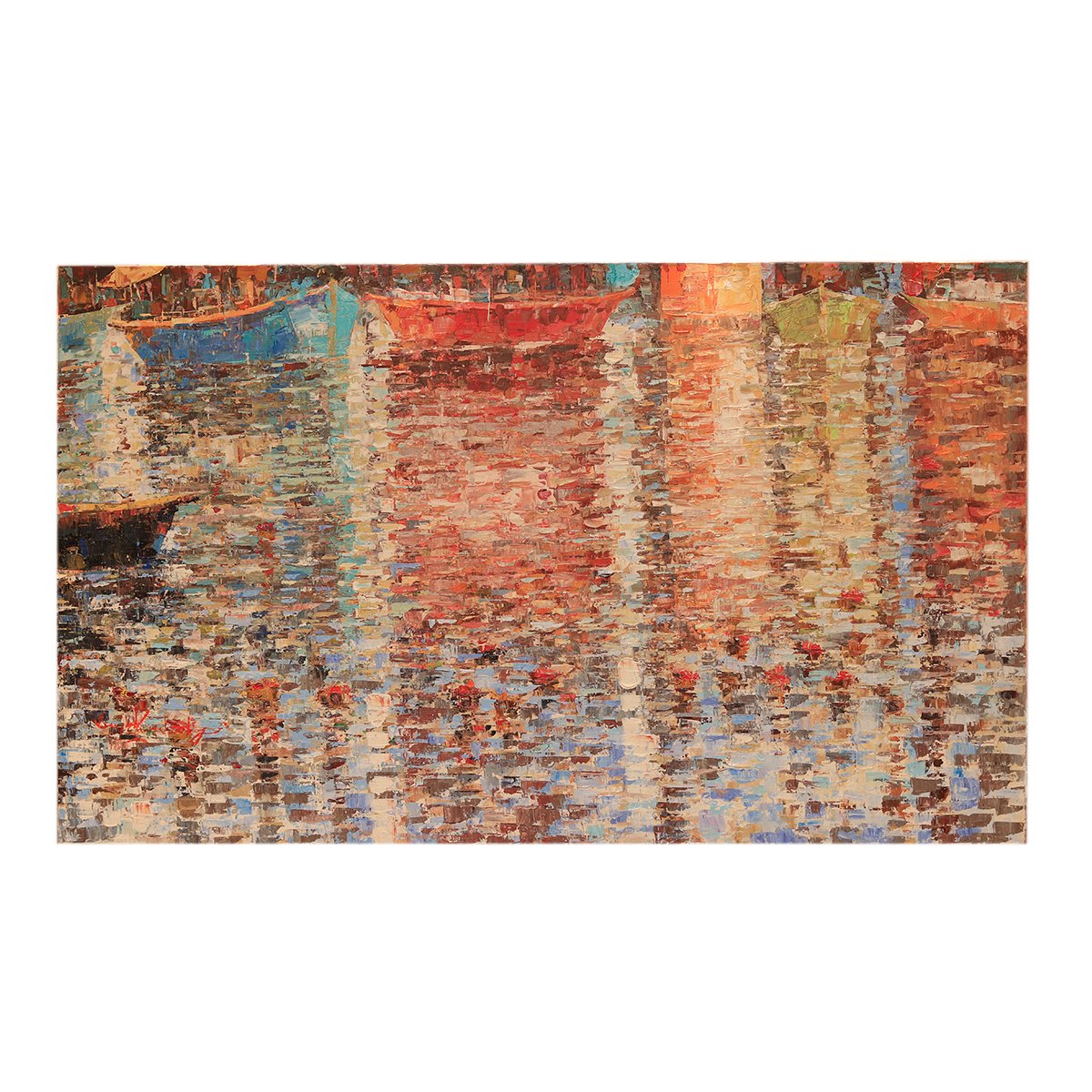 Varanasi Ghat Painting By Sanjay Chakraborty - Acrylic on canvas