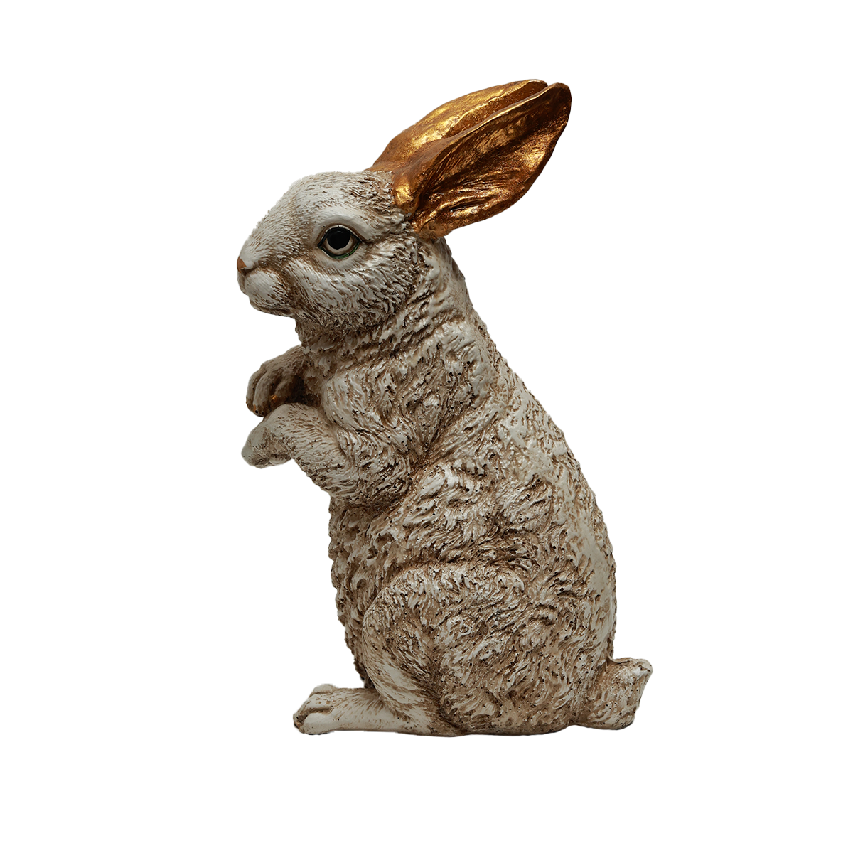 Eared Rabbit Decorative - Gold in Resin