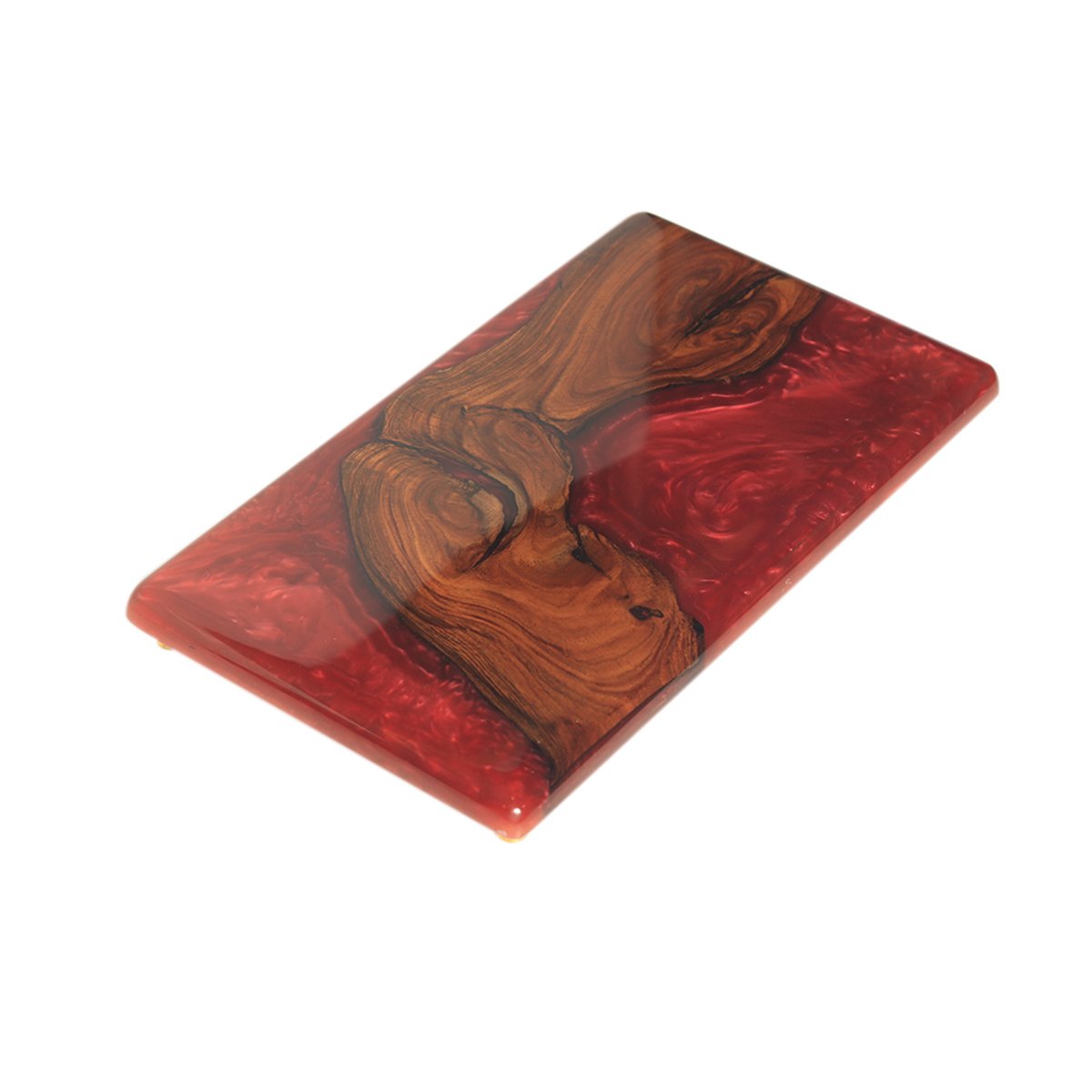 Dusk Platter - Red in Resin and Wood