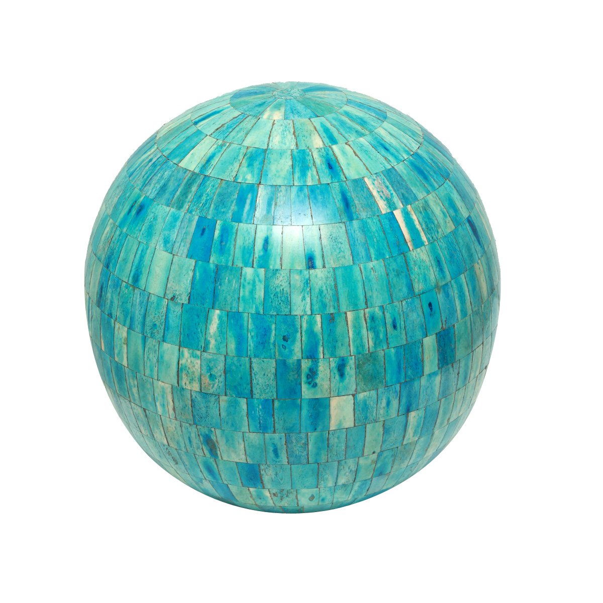 Hunar Inlay Sphere - Large Turquoise in Wood with Bone Inaly