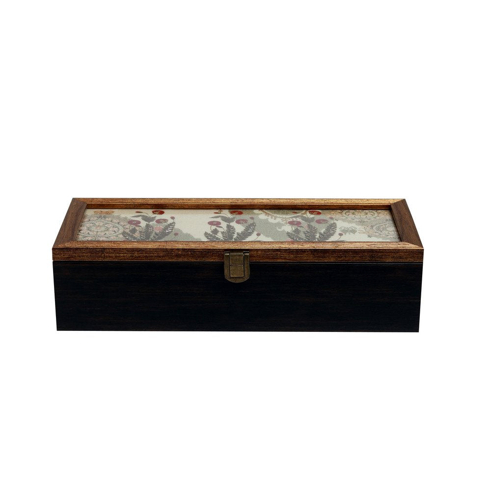 Gul Box - Rectangle Beige in Wood and Glass