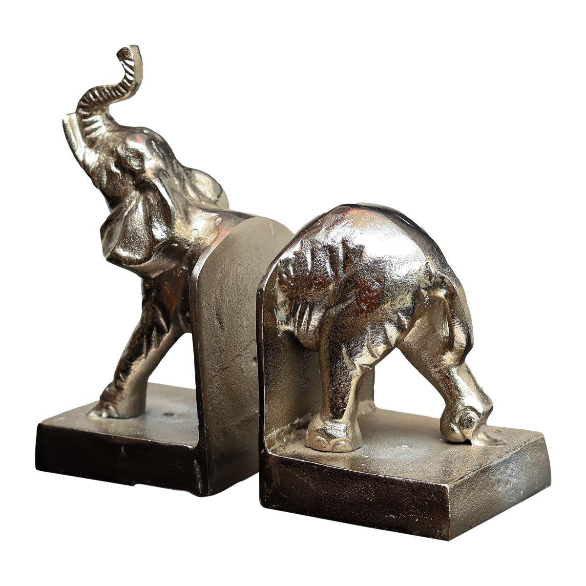 Elephant Book ends - Silver in Metal