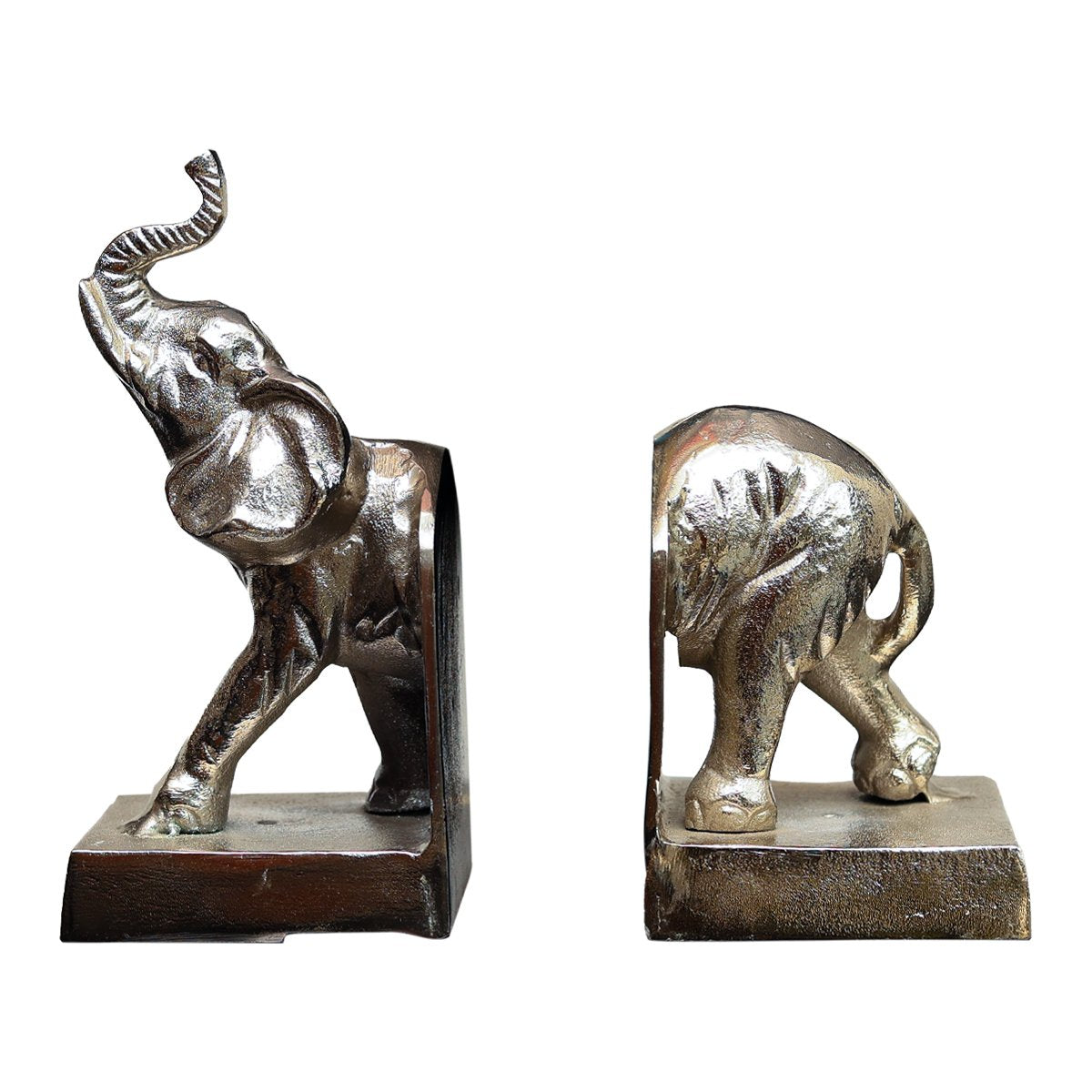 Elephant Book ends - Silver in Metal