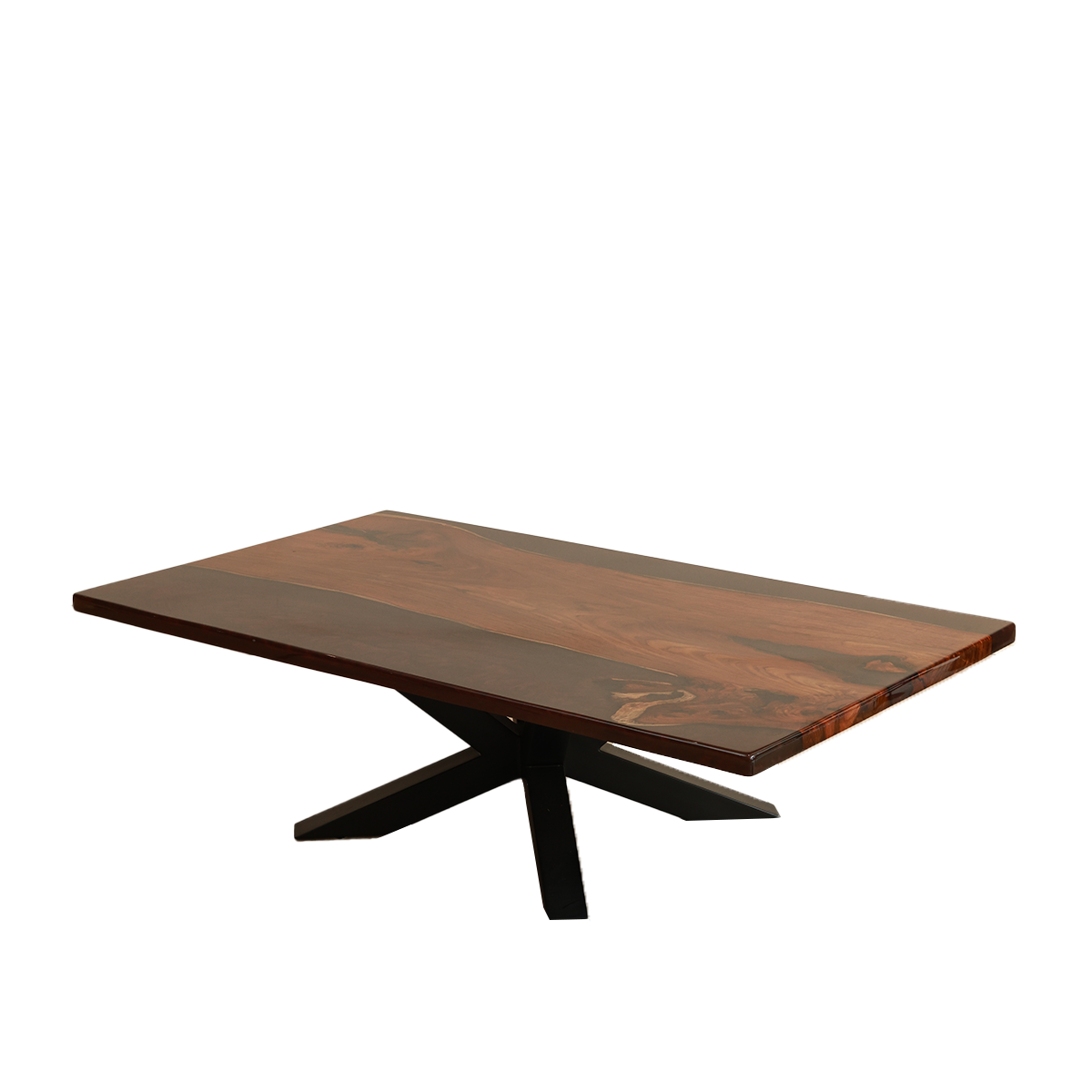 Grain & Gloss Coffee Table - Teak Wood and Resin