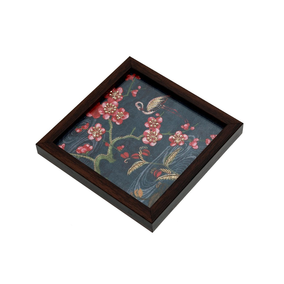 Odyssey Jharokha Coaster - Blue in Wood and Glass