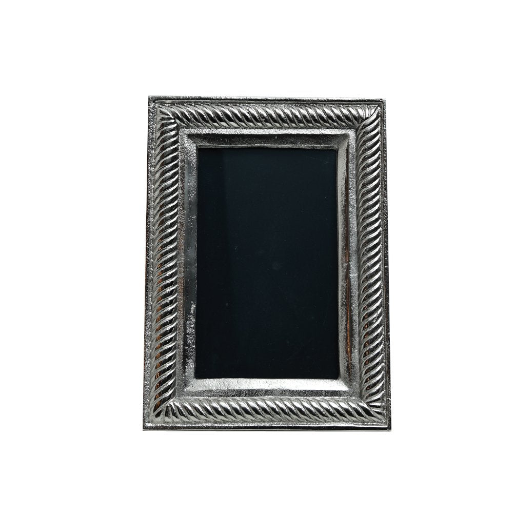 Classic Twist Photo Frame - Silver in Metal 6" X 9"