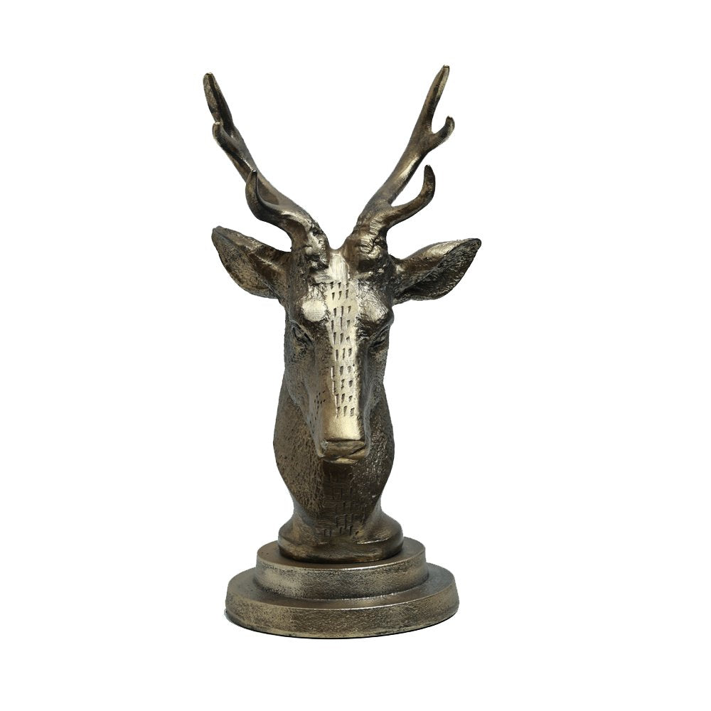 Antlered Deer Statue - Gold in Metal