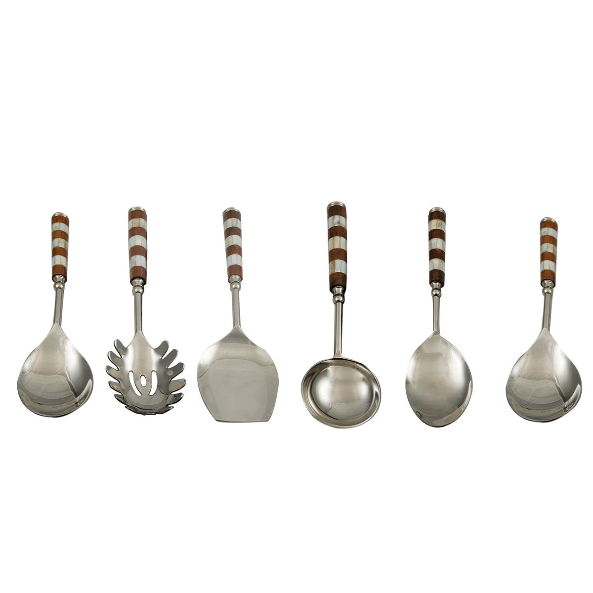 Mother Of Pearl And Wood – Serving Set in Wood and Mother of Pearl