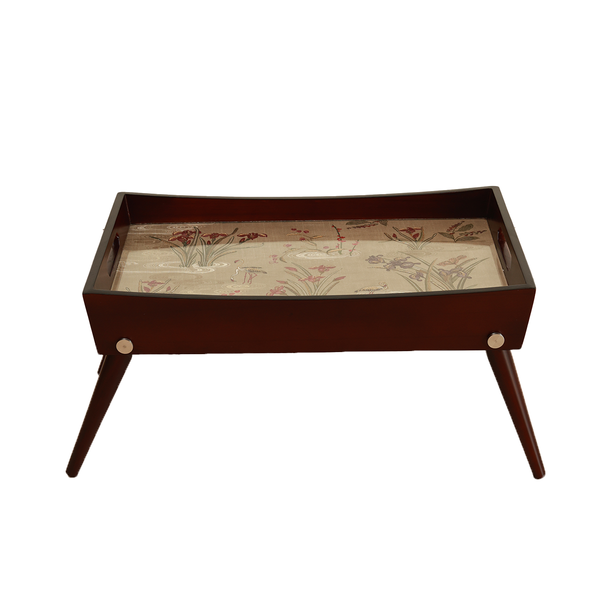 Saumya Breakfast Tray Table - Wood and Glass