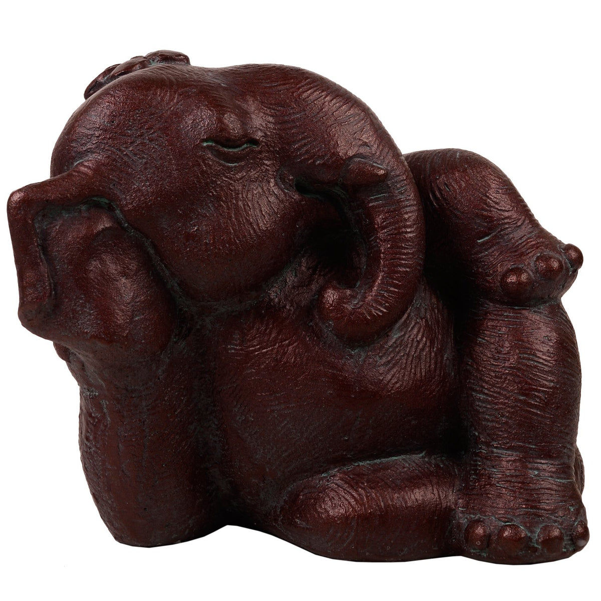 Relaxing Elephant - Brown in Composite Marble