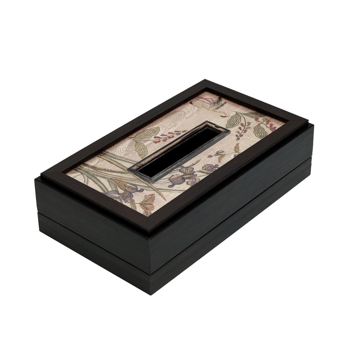 Odyssey Vanya Tissue Box Cover - Beige in Wood and Glass