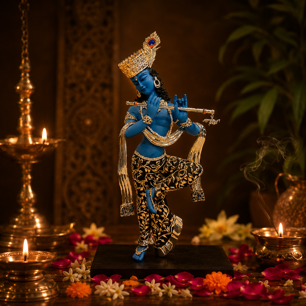 Neel Madhav: Divine Blue Lord Krishna Idol