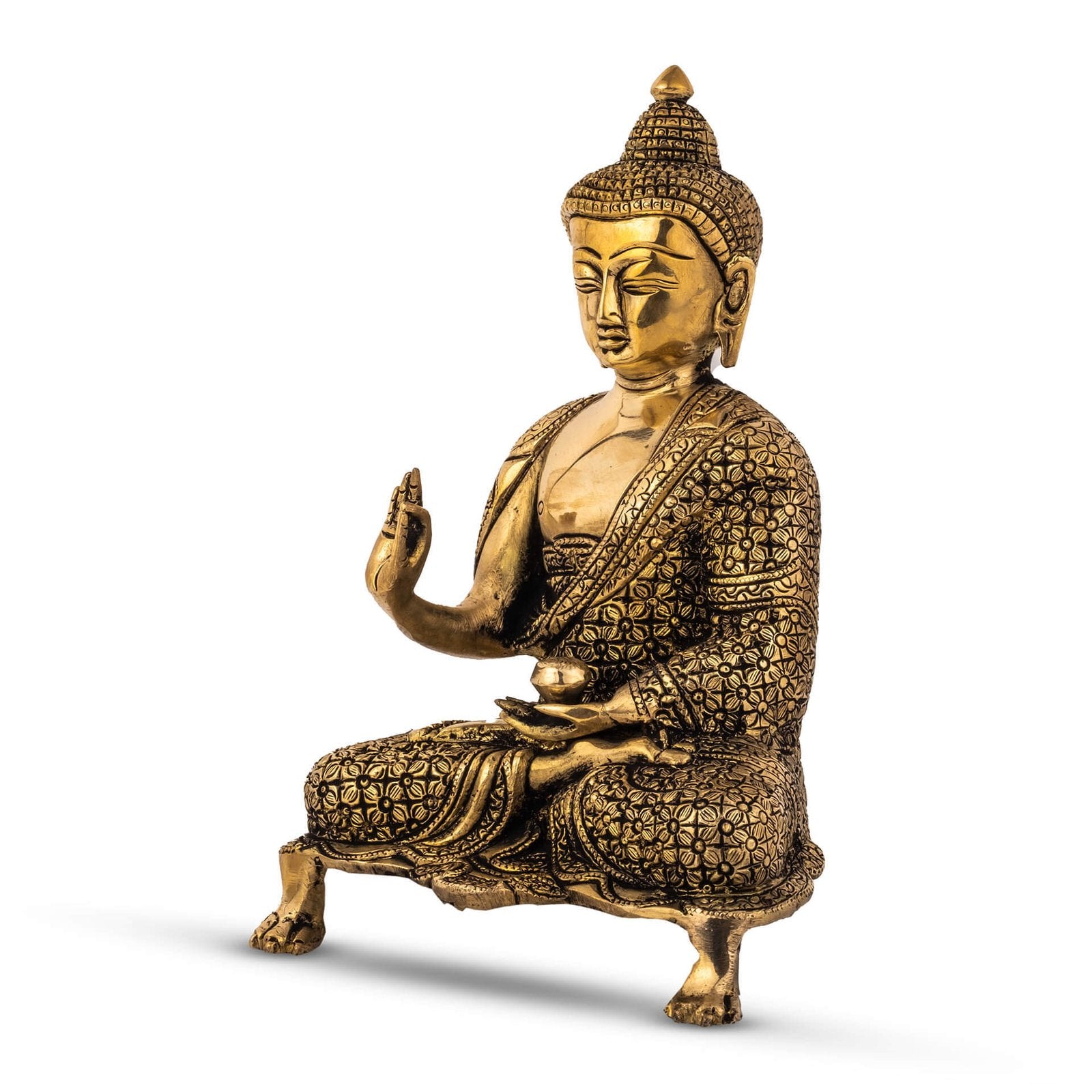 Buddha On Three Leg Base - Small in Brass