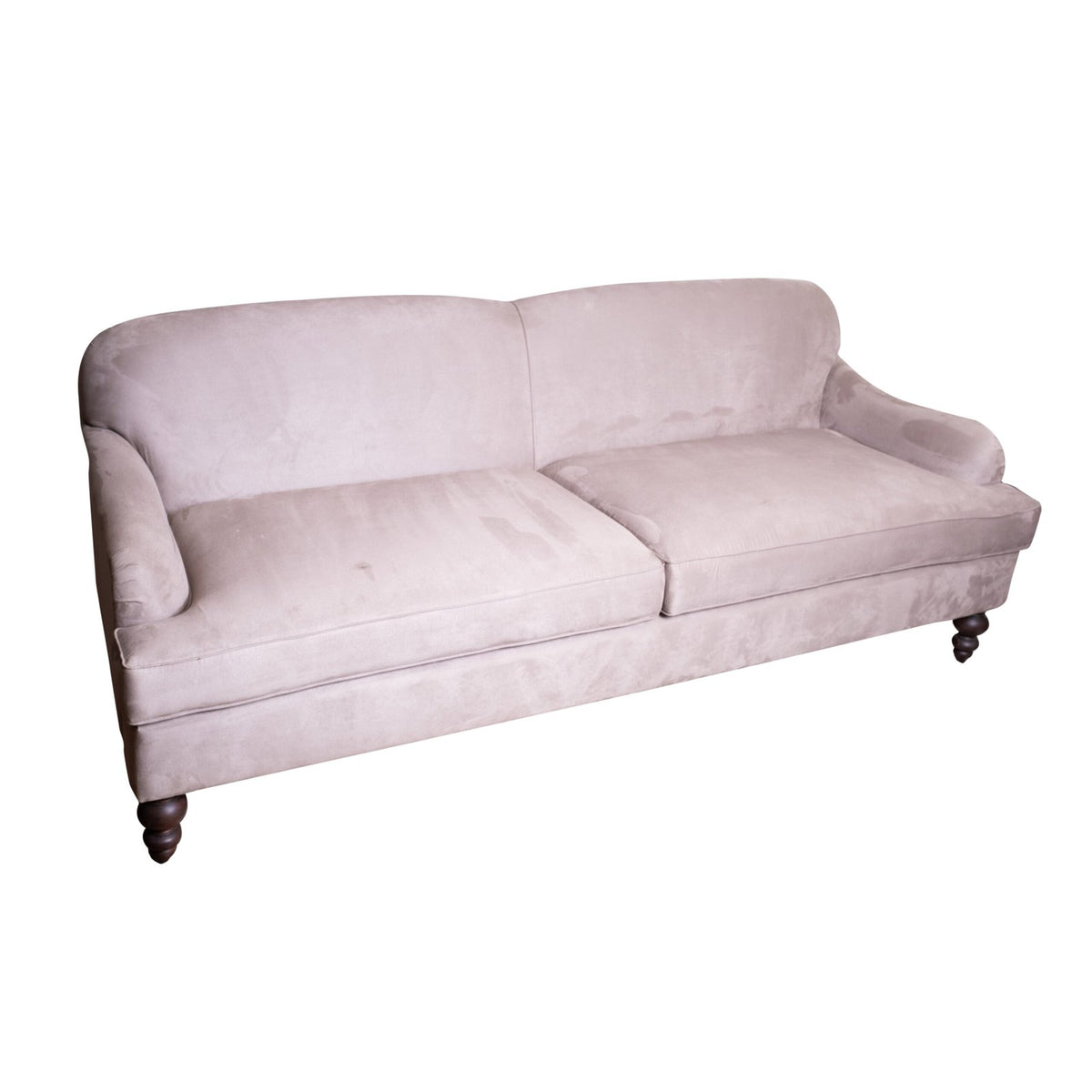 Two seater straight arm sofa - Teak Wood