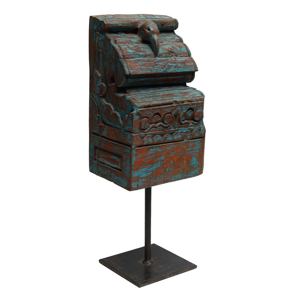 Nalanda Carving on Stand - Wood