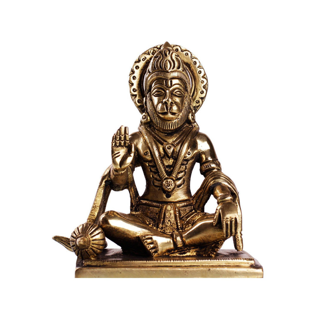 Sitting Hanuman Idol - Brass