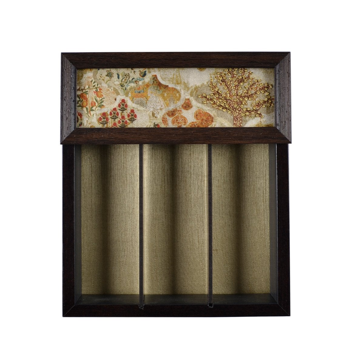 Odyssey Jharokha Cutlery Box Cover - Ivory in Wood and Glass