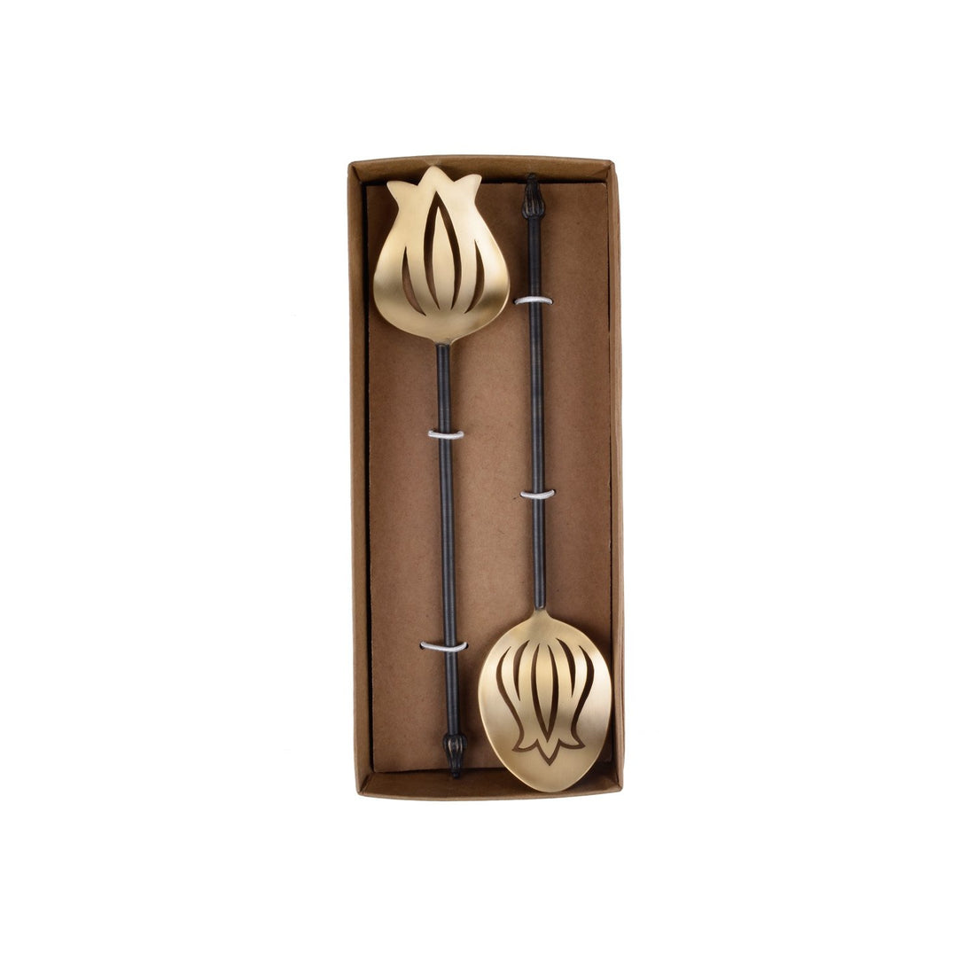 Firdas Lotus Cutlery Set - Brass