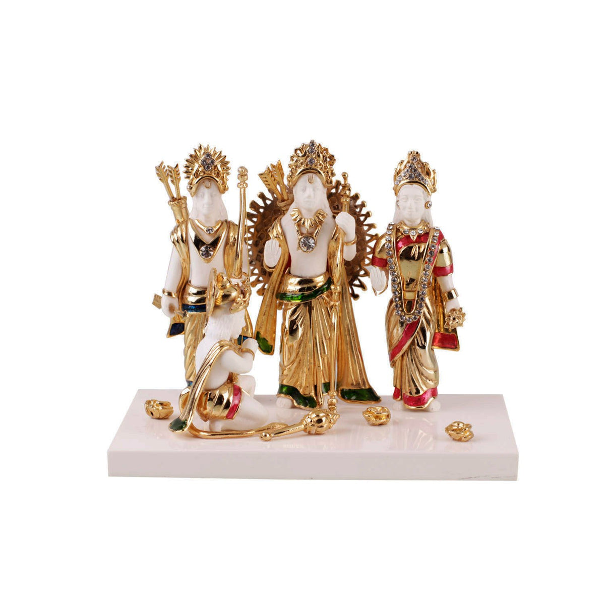 Ram Darbar Idol - White Small in Resin and Gold Plated