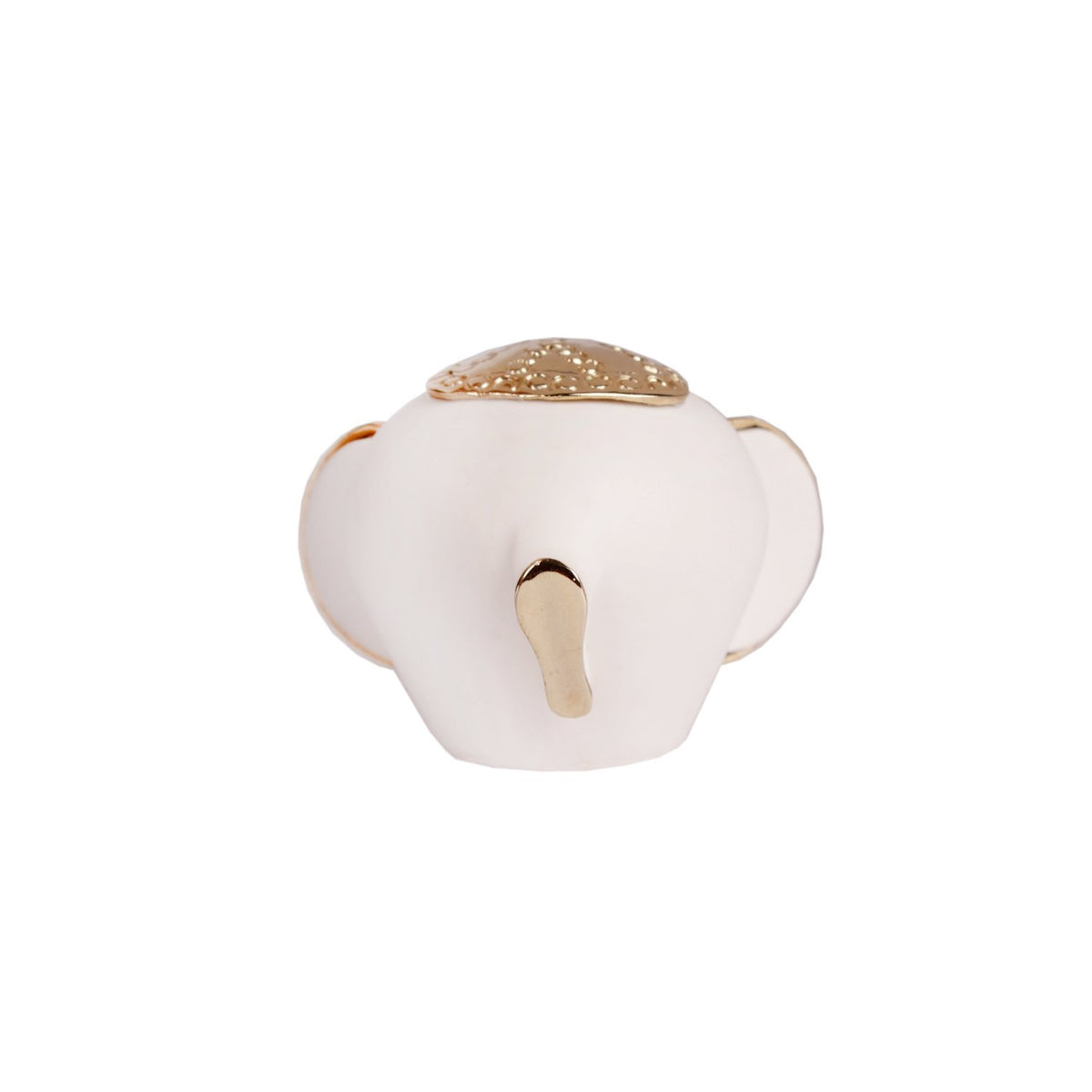 Elephant - Small White in Resin and Gold Plated