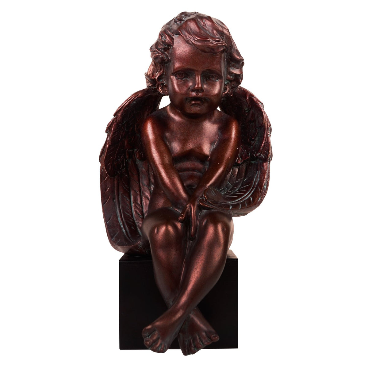 Seated Cherub - Brown in Composite Marble