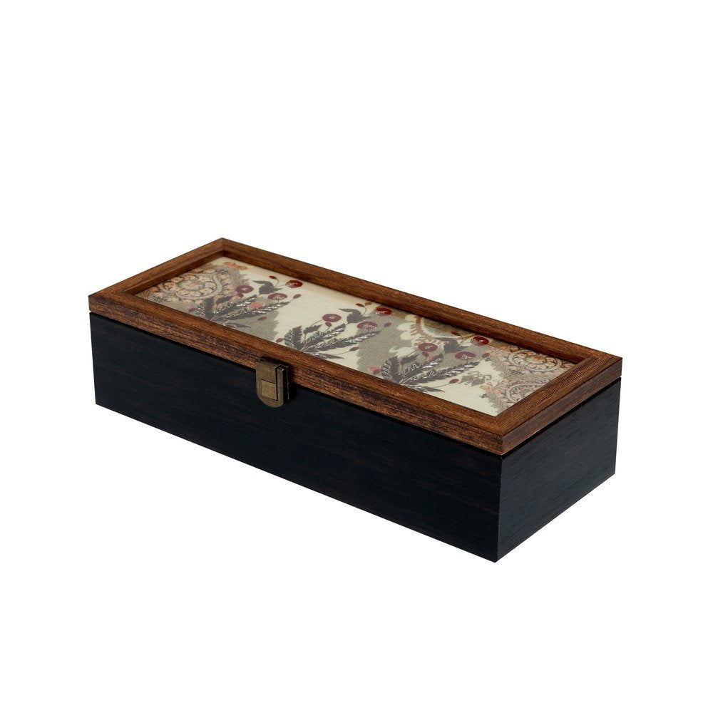 Gul Box - Rectangle Beige in Wood and Glass