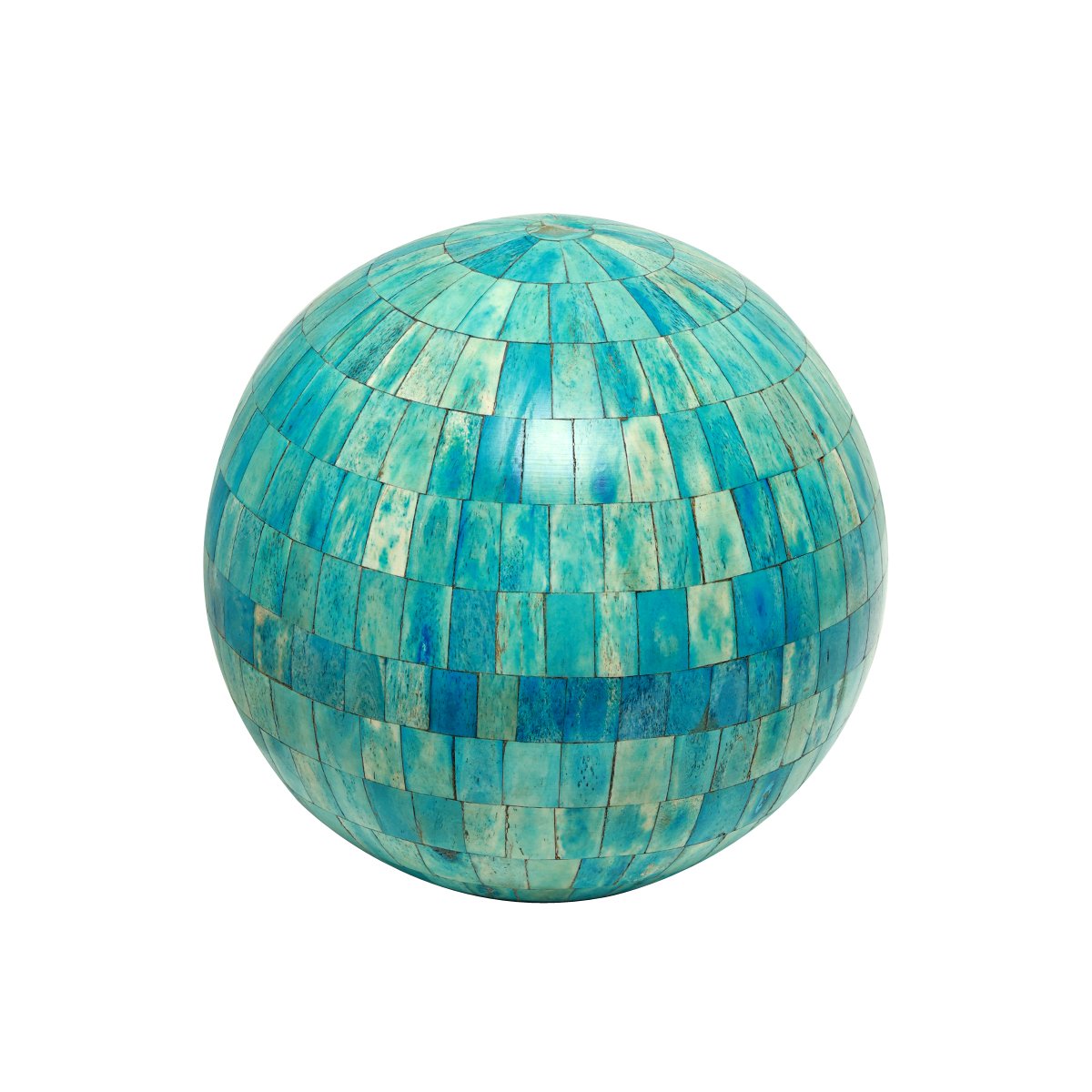 Hunar Sphere - Medium  Turquoise  in Wood with Bone Inlay