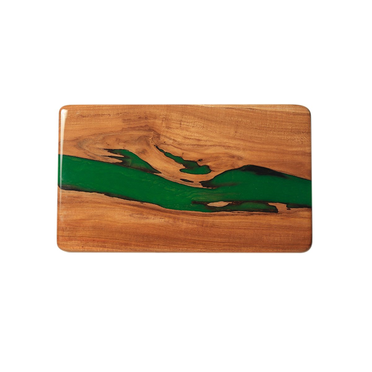 Skyline Platter - Green in Resin and wood