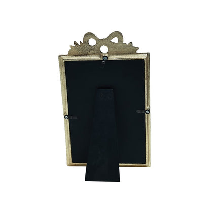 Bow Embellished Frame - Gold  in Metal 6" X 9"