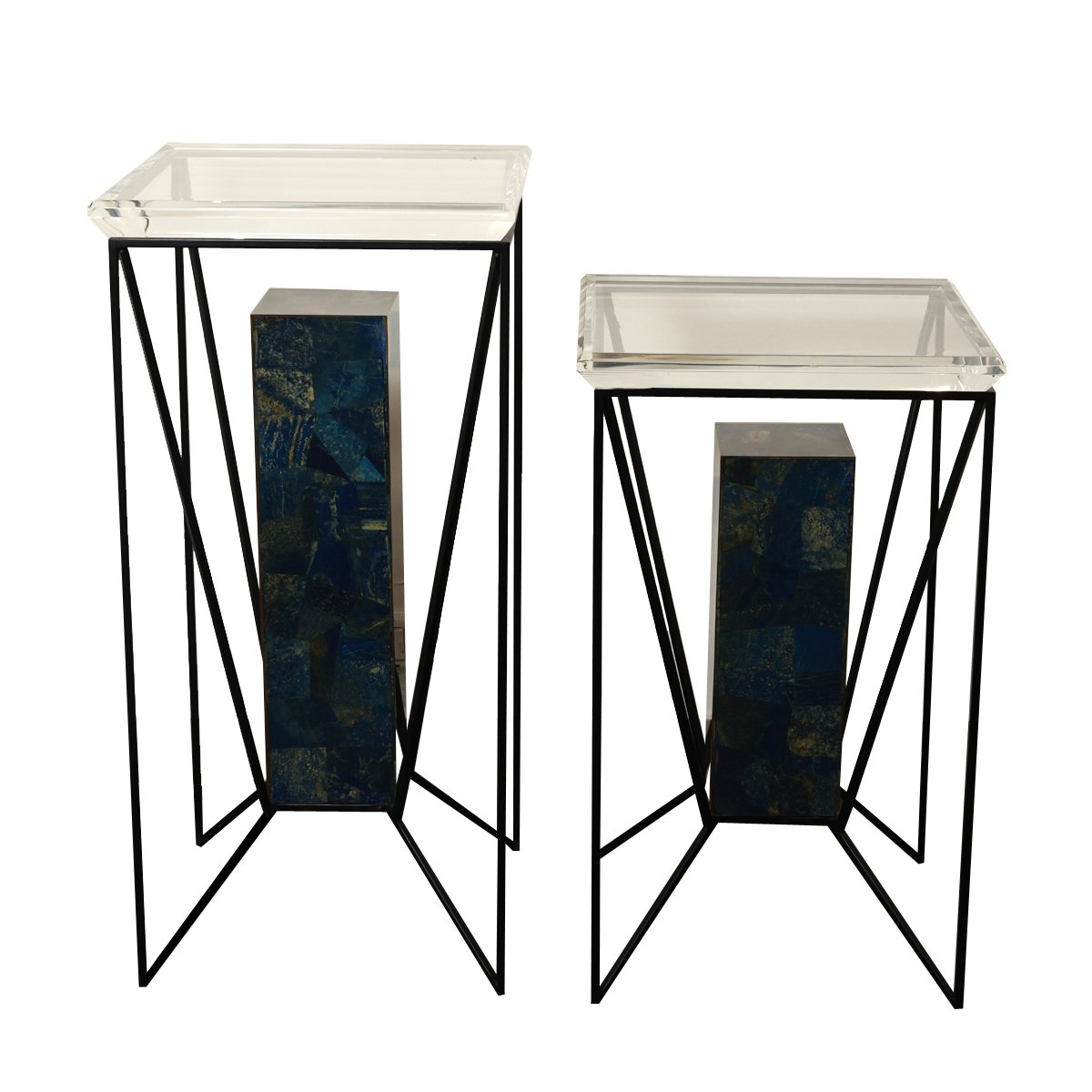 Lapiz Cluster Tables - Set of 2 in Acrylic, Metal and Resin