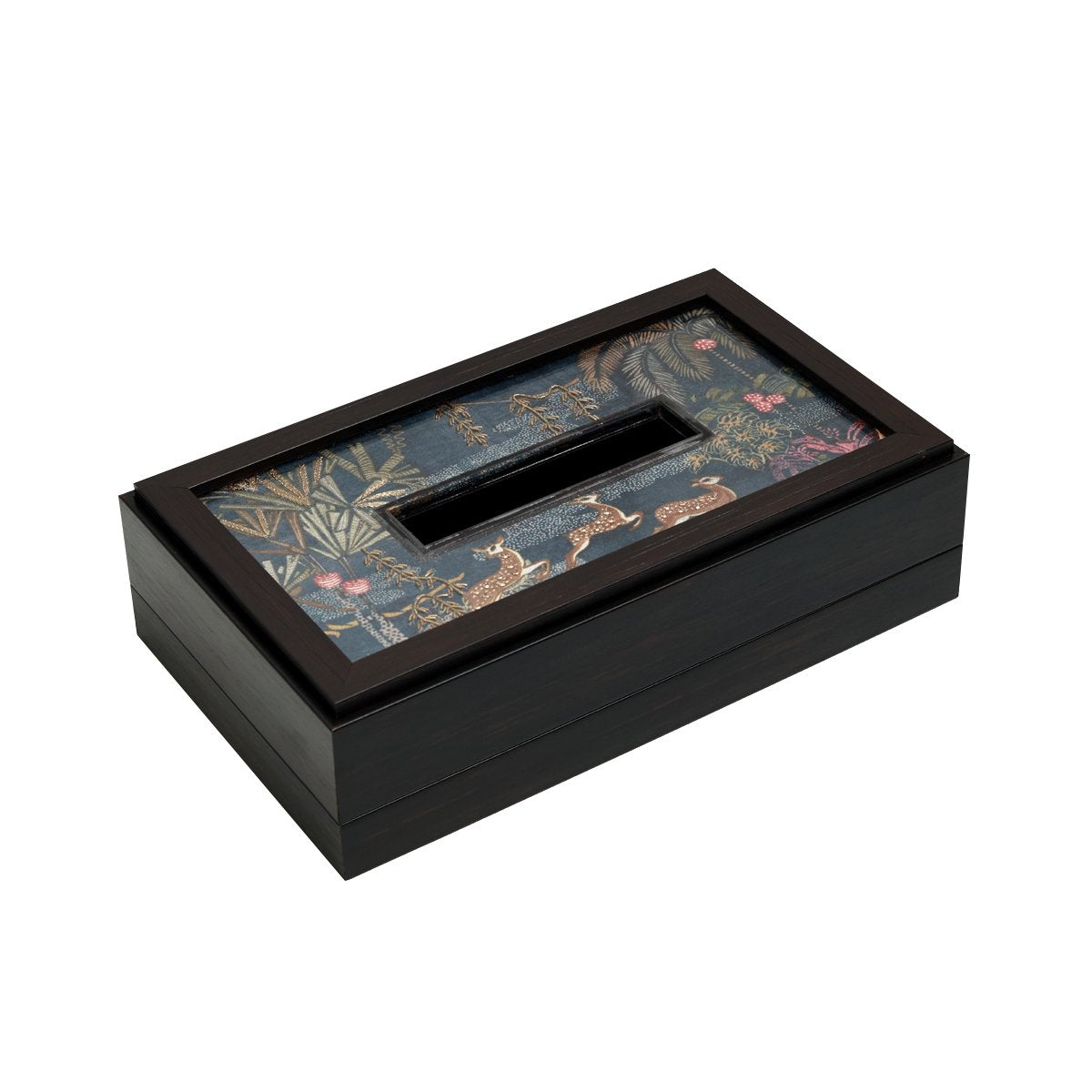 Odyssey Vanya Tissue Box Cover - Blue in Wood and Glass