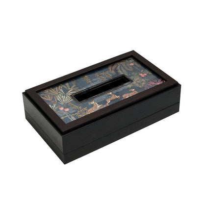 Odyssey Vanya Tissue Box Cover - Blue in Wood and Glass