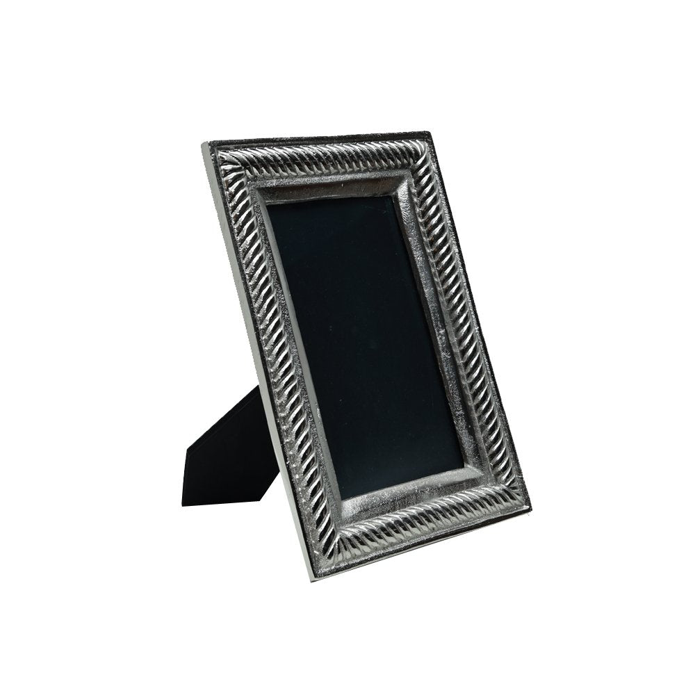 Classic Twist Photo Frame - Silver in Metal  6" X 9"