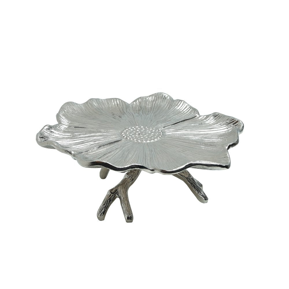 Gilded Leaf Platter  - Silver in Metal