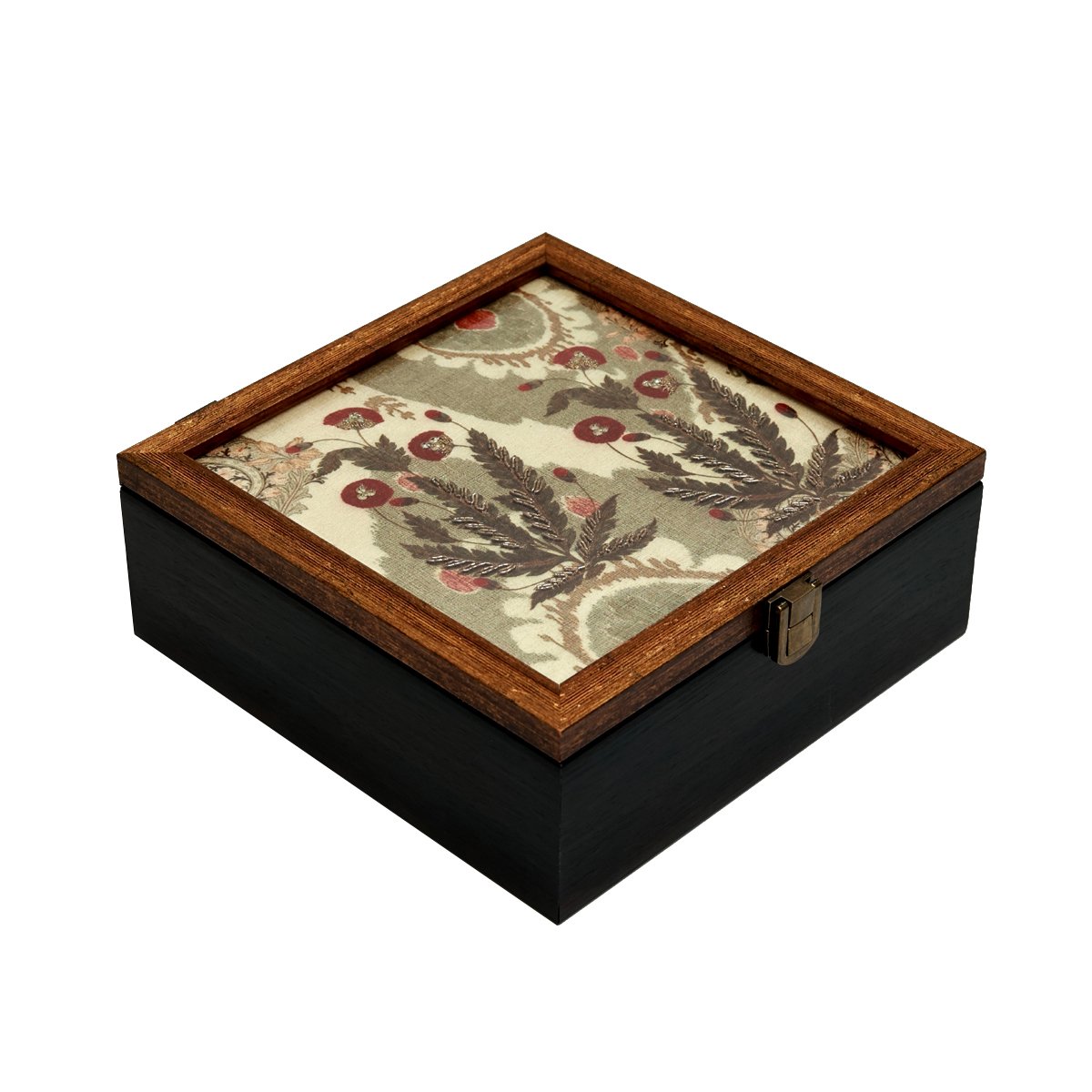 Gulposh Box – Square Beige in Wood and Glass