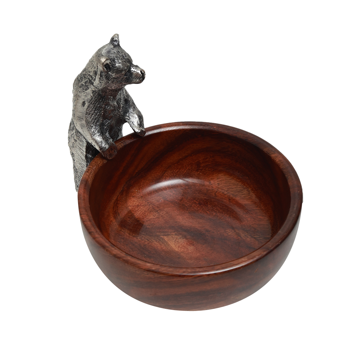 Bear Nut Bowl - Small in Metal and Wood