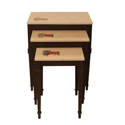 Nandi Nest of Table - Set of 3 in Teak Wood