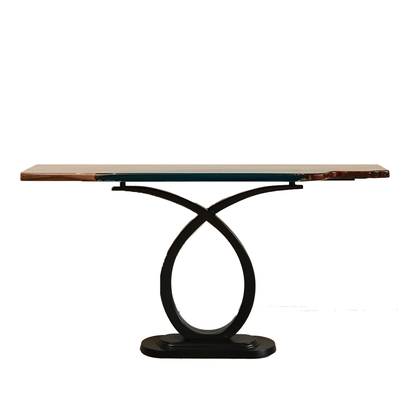Cobalt Crest Console - Resin and Wood