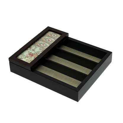 Gul S Cutlery Box -  Green in Wood and Glass