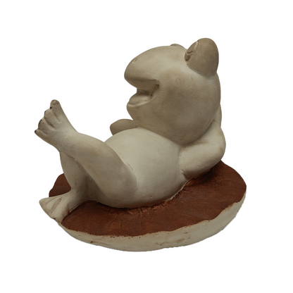 Garden Frog Decorative - Beige in Composite Marble