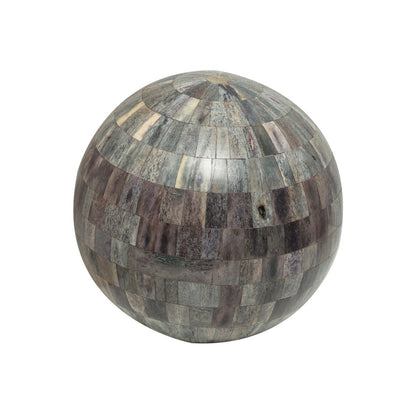 Hunar Inlay Sphere - Grey Blue Medium in Wood and Bone Inlay