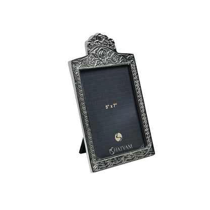 Ornate Border Frame - Silver 7" X 5" in Metal