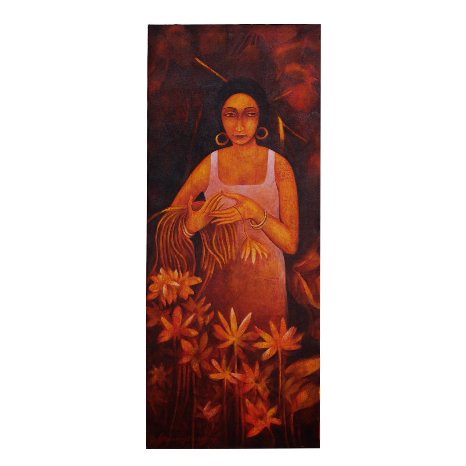 Lady Of The Forest By Prasanjit shaw - Acrylic on canvas