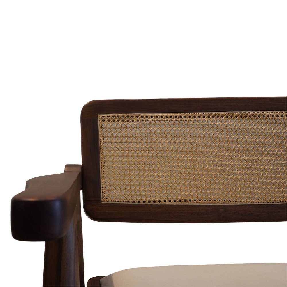 Handcrafted Dining Table - Nagpur Teak and Rattan