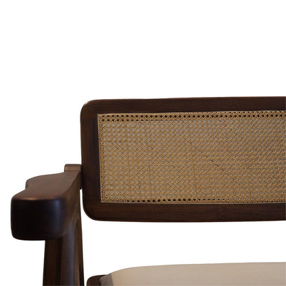 Handcrafted Dining Table - Nagpur Teak and Rattan