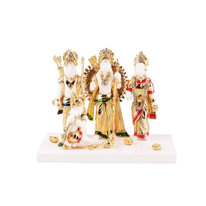 Ram Darbar Idol -  White Small in Resin and Gold Plated