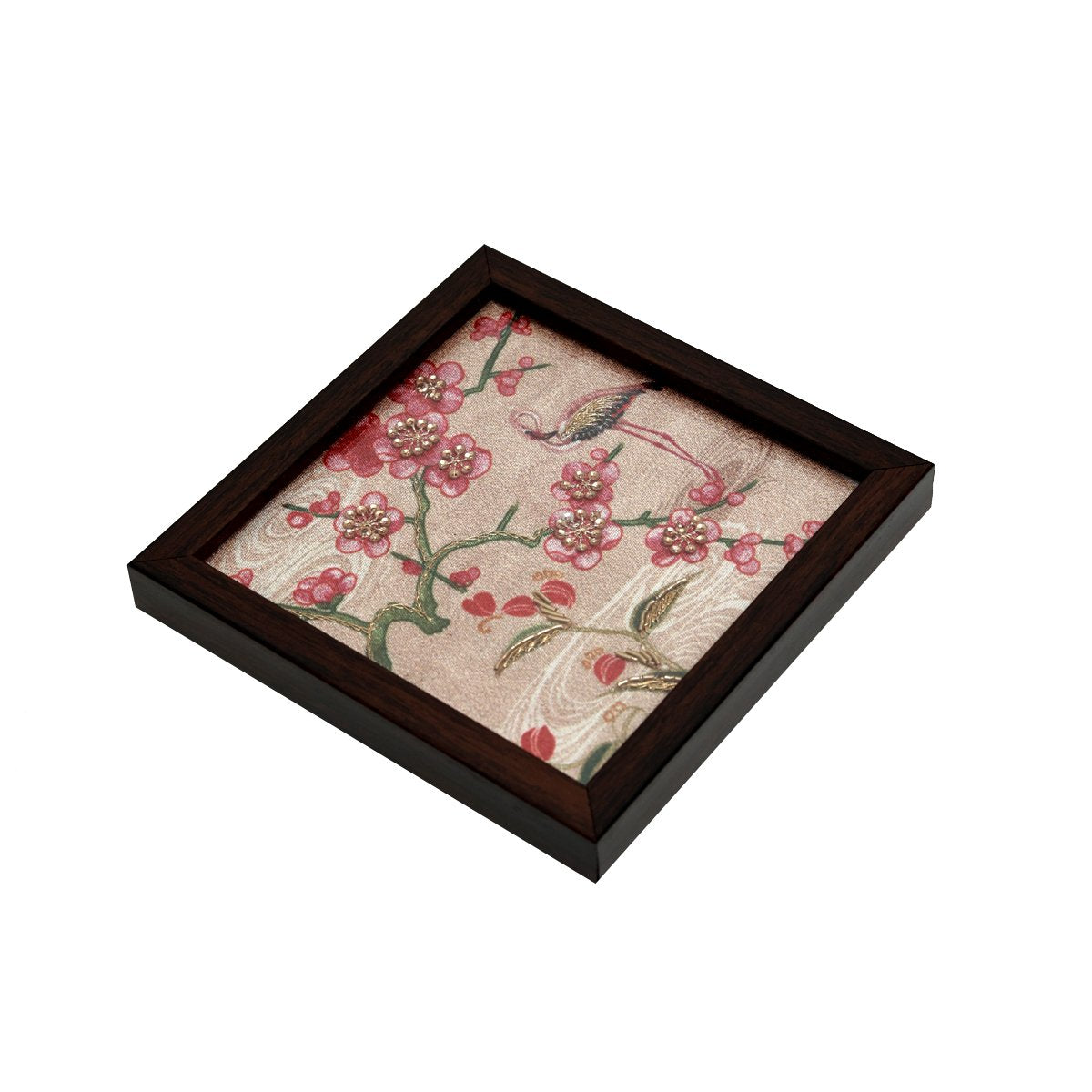 Odyssey Jharokha Coaster - Beige in Wood and Glass