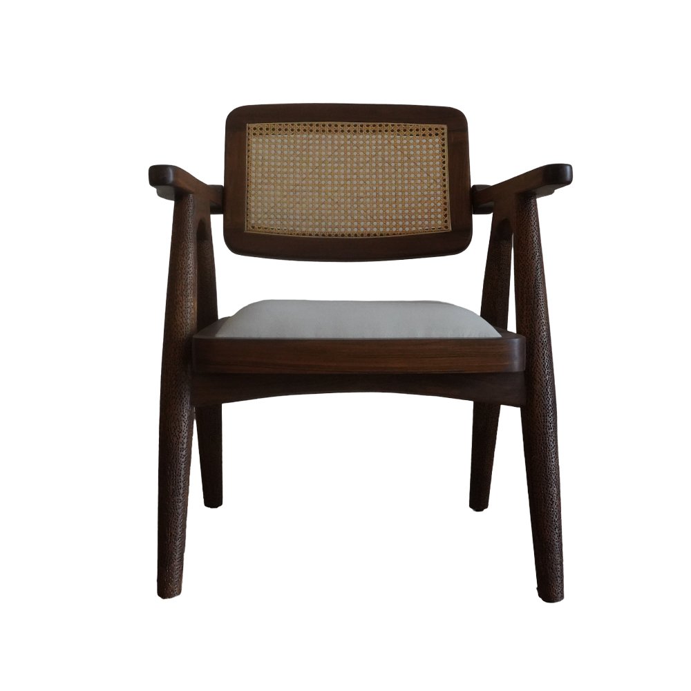 Handcrafted Dining Table - Nagpur Teak and Rattan